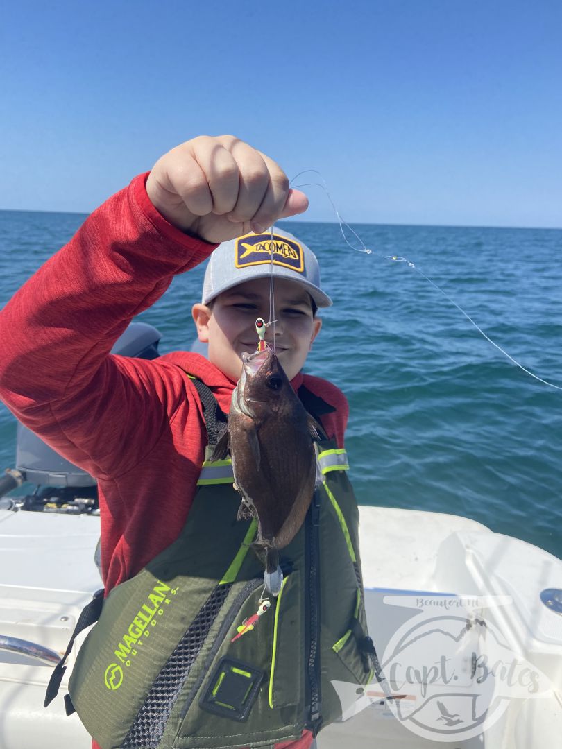 Mr Cooper wanted lot of action and some meat to take home, he got it! Limit of nice gray trout with a lot released, some good eating size bluefish and whiting. He also caught this unique little cubbyu fish.