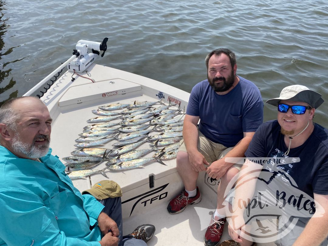 Windy day didn’t bother this crowd and we were able to fill the cooler with Spaniards we found in calm protected waters. Great times with return clients!