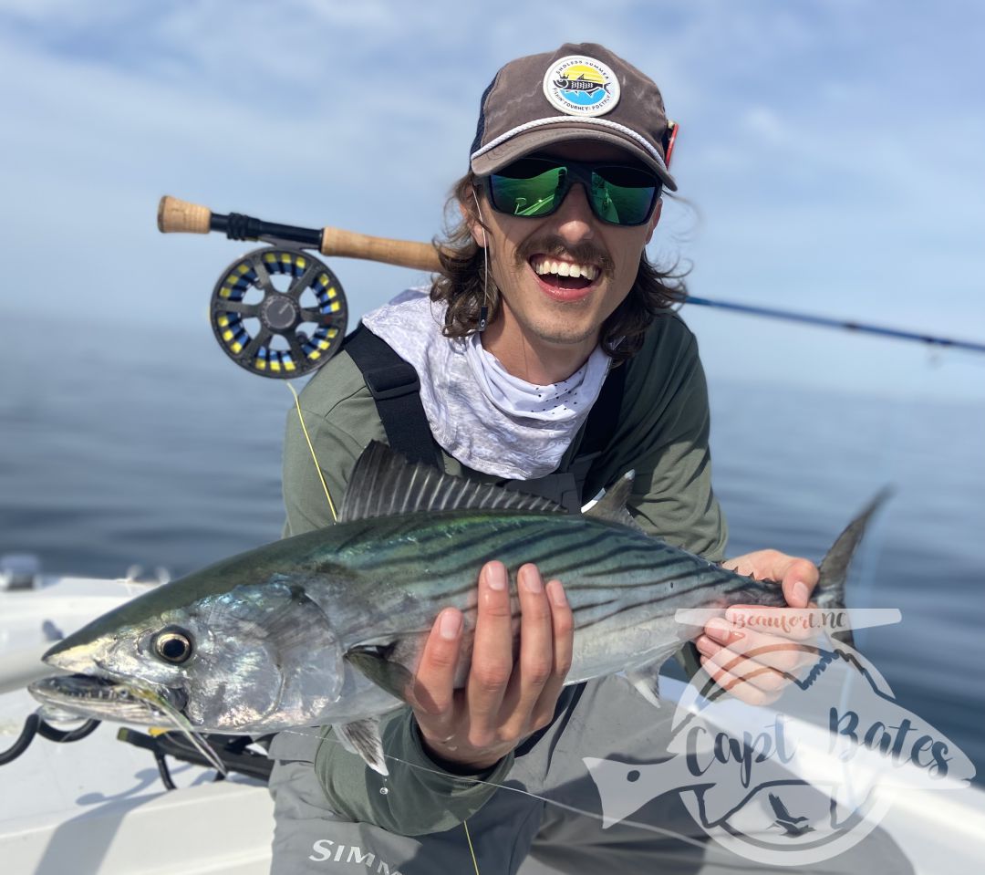 Had a great time showing a fly guy from the Adirondacks some new species and what NC has to offer! Started out slow early but stayed the course and got on a pretty decent Atlantic Bonito sight casting bite. After a handful of good fly eats my man was finally able to check that one off his list. We played with them for a while before deciding to take a ride.

I laid out a few options for him and he said “I just want something that pulls hard” so off to the trawlers we went! He was stoked just to witness the mayhem, after a few nasty eats it was time for battle! 
 
Stopped on the way in and played with some blitzing blues on poppers!

Perfect April day in our neck of the woods!