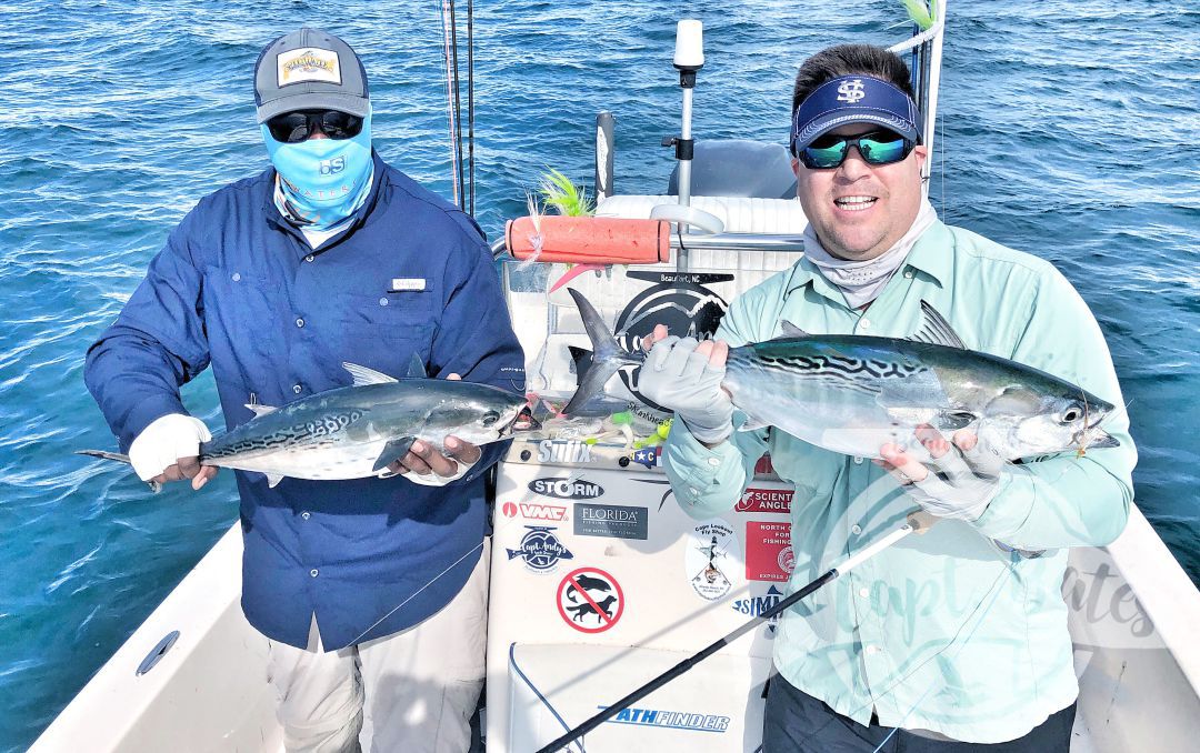 I was honored to be asked to take 2 national percipients of Project Healing waters Fly Fishing inc. fishing for 3 days during the Cape Lookout False albacore festival.

Nick is from Atlanta and Greg from Sleepy hollow NY. I couldn’t have asked for a couple better guys to have on the boat! We laughed, talked smack, and caught big fish until their arms hurt!

Albies were scarce Thursday, but the shrimp boats were out and the sharks were plentiful! Site casting to these sea monsters with heavy fly tackle is intense! Both guys landed sharks over 6’ and had lots of eats and hook ups!