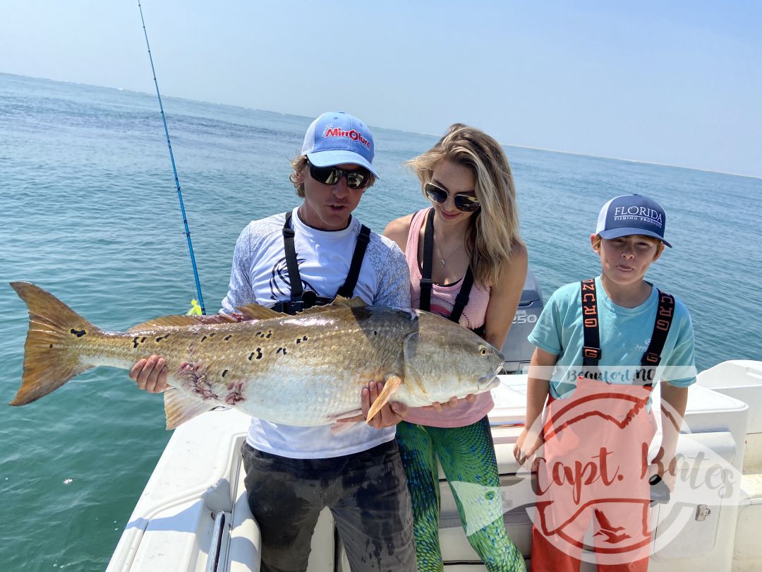 I had the pleasure of hosting Jeff and Christy of YouTube’s 1fish2fish channel. We started the day playing with bonito and bluefish, then went hunting Gowan’s redfish and it was on! Absolutely incredible day of fishing and filming on the ocean! Now, these fish can be found late winter through mid spring, the problem is finding the right conditions to hunt for them, but if you are willing to spend the time searching when the conditions appear you might be rewarded with some of the beat redfishing you’ll ever experience! We always have back up plans when the conditions don’t allow us to search for the “pumpkin patch.

Bucktail jigs and big poppers were the ticket!