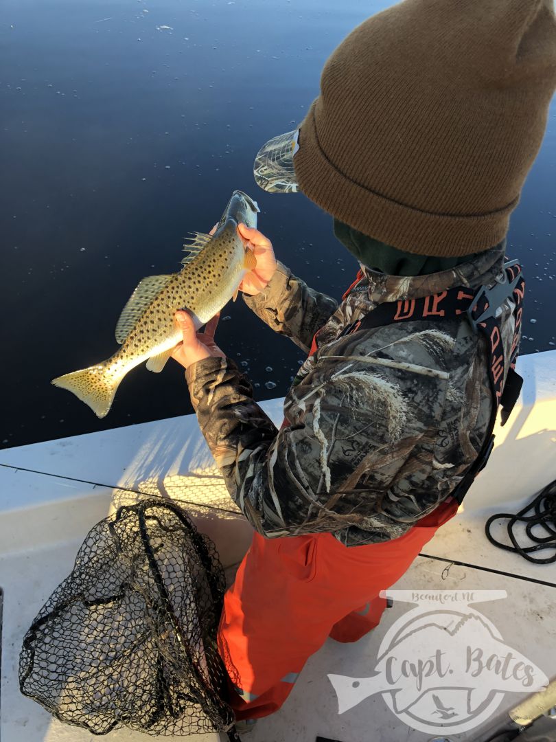 Great bite early on the hogs with Buddy and big Joe! Cold and post cold front conditions but the fish were chewing! Nice fat specks and 2 tagged redfish. Tough conditions and a different technique then we’d been fishing but being able to read the water, conditions, and what the fish want make things fun! 