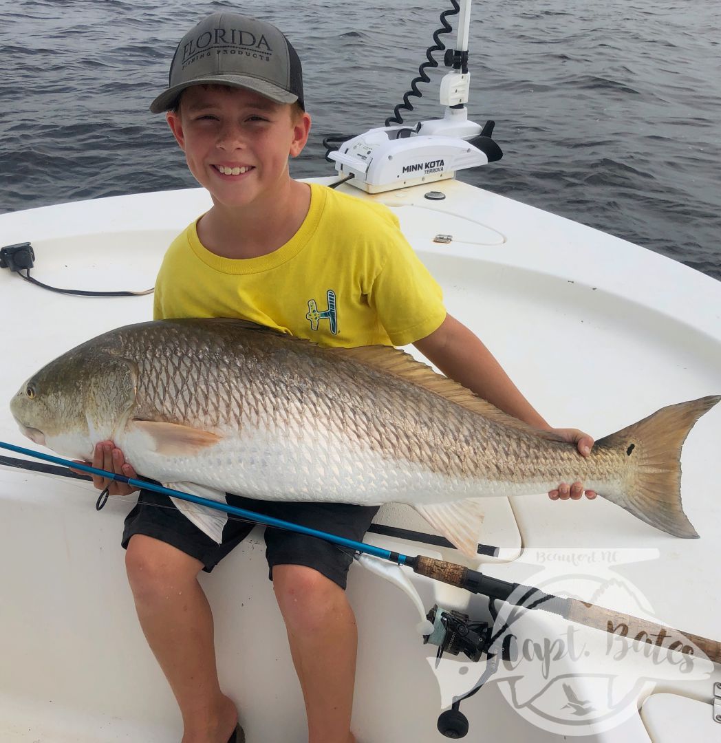 Had a chance to get Buddy and some friends out today. First day fishing since the hurricane, water was fairly clean, bait was a little more scarce then pre-storm, but still plenty of bait up top(if you could keep other boats from running over top of it!) 

Very excited to have such good conditions so soon after Dorian and am expecting a good last few weeks of fishing! 

Buddy caught his fish all on his on, on the TFO inshore rod and Osprey 5000 reel, using popping cork, when I measured it he said “it’s only 46inches” the boy doesn’t know how good he’s got it haha.

Owen caught his citation drum throwing a heavy Storm swim bait to baitballs and yo-yoing it underneath.