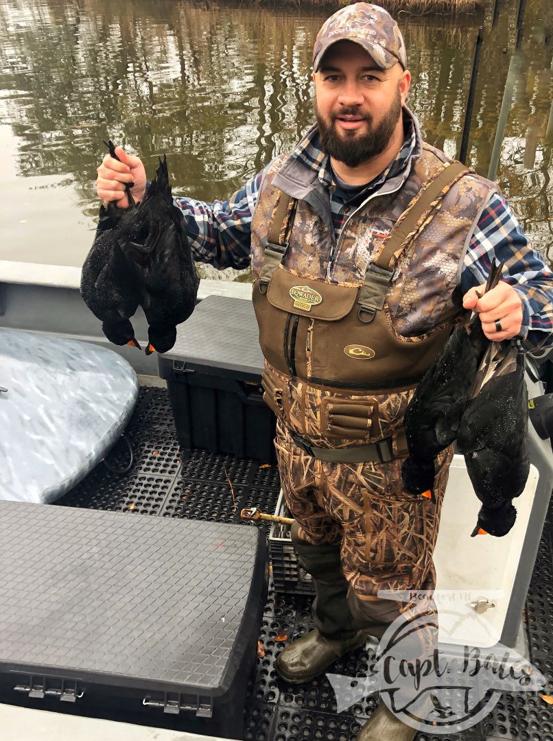 Had a great, quick sea duck hunt this morning out of the layout! 

Sometimes it can be tough for hunters to get a full party together, so we set up a “walk on” trip and it worked out great! They got out sea ducking and met a new duck hunting friend. I may run 1 or 2 more of these type trips middle of January. Shoot me a message if you would like to get out hunting but don’t have a full party and I’ll put you on my list to contact next time!

Had a blast and great to meet y’all Dave Neal and Mark!