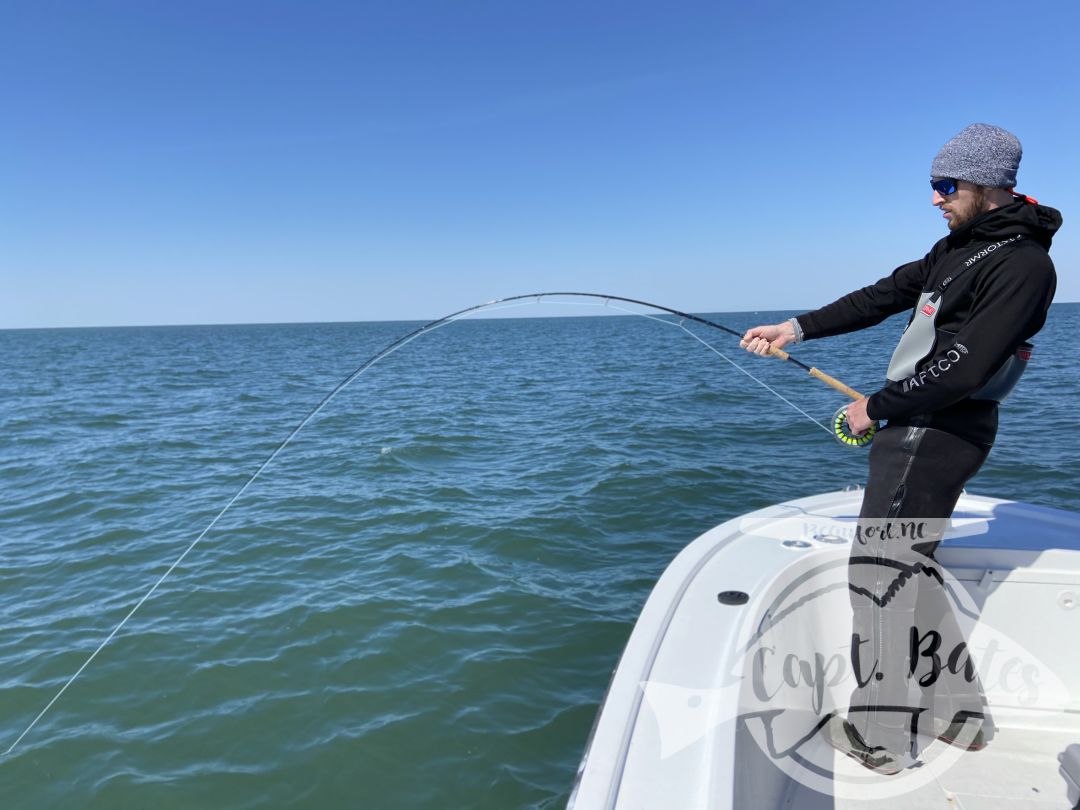 Not an easy day but @ommfishing sight casted big flys on the @templeforkoutfitters blue water rod to individual 7ish feet spinner sharks, cleaning up by catch way behind the trawlers! 
. 
Held out for a bonito bite that never materialized into more then a few opportunities, in wind shift. Didn’t get any on fly but Owen landed his first “bone” a stud on a jig.
.
Weather looks good this week and I have openings, inshore and nearshore, fly or spin!
Captainbates.com 
#flyfishing #saltwaterfishing #sharksonfly #northcarolina #fishing #bluewater #spinnershark #atlanticbonito #saltwaterflyfishing #inthebacking #capelookout #atlanticbeachnc #beaufortnc 