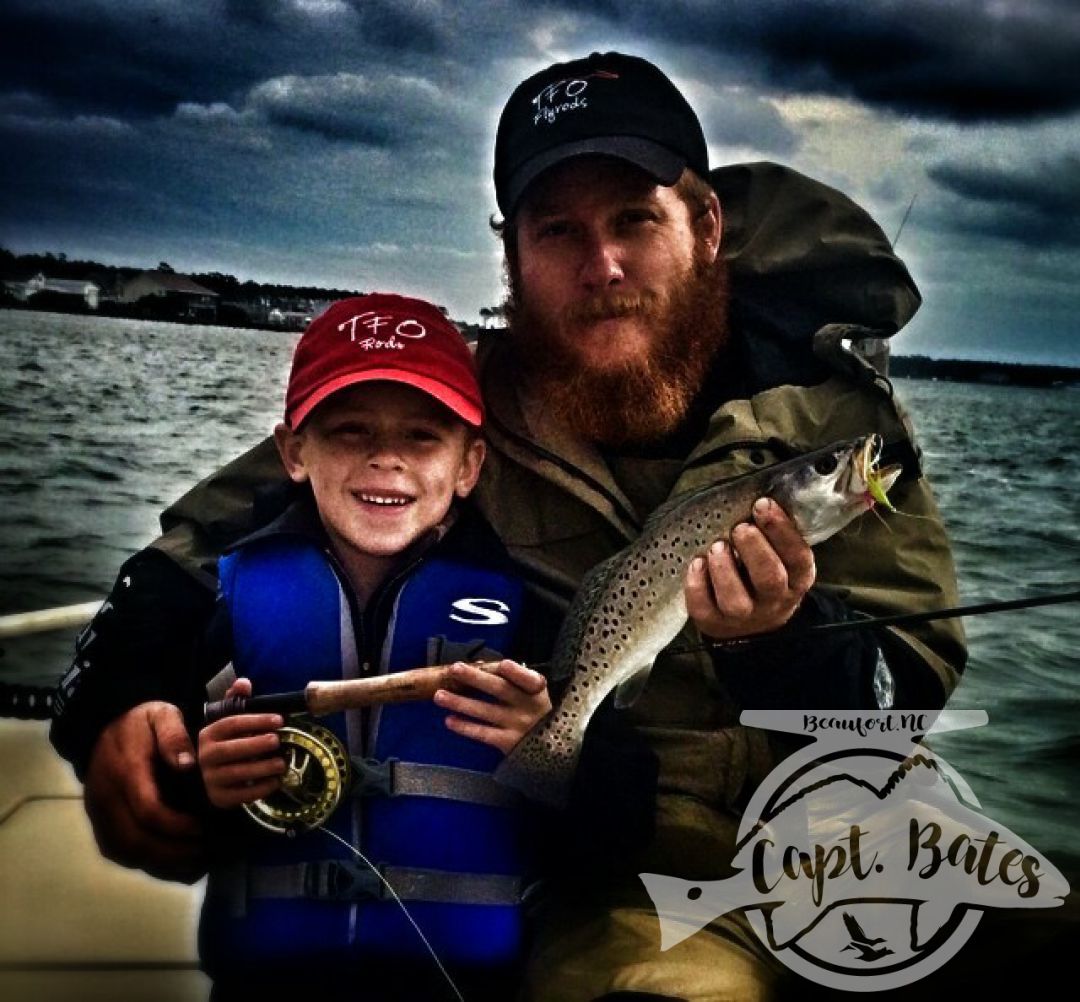 Father, son, and many specks on the fly rod in the Winter!