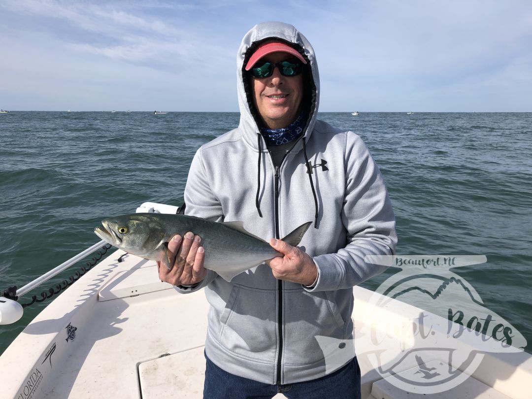 Had a great father and son trip, with these guys from Kentucky. We hunted false albacore that proved hard to find, we decided to make a pit stop and catch some nice sized bluefish for a while. After catching a bunch of blues every cast for a while, we went on the prowl again looking for albies.

We found as many albies as you could ever want, they were being extremely picky and required perfect casts and retrieve. We hooked two, got one to the boat and lost it.

Frustrating, but they had a blast trying and got to feel the fight that fuels the addiction inside of us Albie heads!