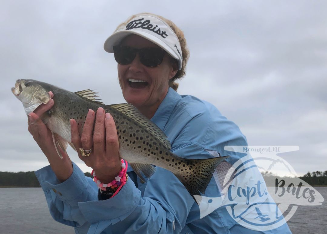 The wind shifted for our afternoon trip and a cold front moved in, making drum fishing about impossible on artificials.

We made The call to trout fish, the cold front gave the trout lockjaw for a while, but patience paid off and we got on a pretty good bite with a handful of really nice fish!

It’s so much fun when you got a crew on the boat that understand that conditions were tough, we made the most of it having fun, and stuck with it and caught fish. 