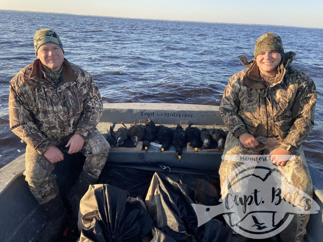 I meet Branndon last year in the tackle shop, he booked a trip for him and his dad. What a difference a day made! Birds flew and decoyed like a dream and these great guys made short work of their limits!