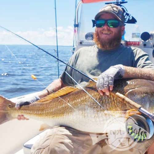 The captain gets to fish sometimes! 48” redfish on a fly rod! Neuse River NC