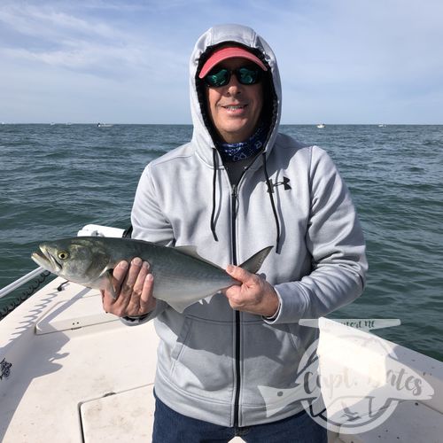 Had a great father and son trip, with these guys from Kentucky. We hunted false albacore that proved hard to find, we decided to make a pit stop and catch some nice sized bluefish for a while. After catching a bunch of blues every cast for a while, we went on the prowl again looking for albies.

We found as many albies as you could ever want, they were being extremely picky and required perfect casts and retrieve. We hooked two, got one to the boat and lost it.

Frustrating, but they had a blast trying and got to feel the fight that fuels the addiction inside of us Albie heads!