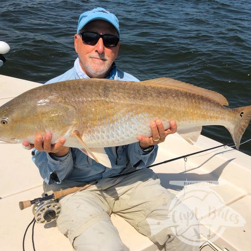 Mr Mike travels all over the world fly fishing, including some other world class redfish destinations, but his time ever fishing the Neuse River he caught his two biggest redfish ever! Such a pleasure guiding him despite the tough conditions!