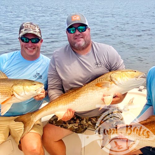 I don’t even know where to start with today’s report...rain band looked like it was going to push north and get out of the way early, it hit the river and grew. We stopped and threw some topwater at trout waiting for it to pass, missed a handful of trout blow ups. Decided to go big redfish corking and found some in the heavy rain. 

Changed gear for a little bit when it slicked out and everyone caught slot redfish on topwater. Mr lee missed a blowup and his buddy asked if he wanted him to show him, the fish, Lee told him ya, well he did! He threw over to the same spot hooked the fish and it had a $100 tag in it! 