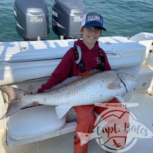 I had the pleasure of hosting Jeff and Christy of YouTube’s 1fish2fish channel. We started the day playing with bonito and bluefish, then went hunting Gowan’s redfish and it was on! Absolutely incredible day of fishing and filming on the ocean! Now, these fish can be found late winter through mid spring, the problem is finding the right conditions to hunt for them, but if you are willing to spend the time searching when the conditions appear you might be rewarded with some of the beat redfishing you’ll ever experience! We always have back up plans when the conditions don’t allow us to search for the “pumpkin patch.

Bucktail jigs and big poppers were the ticket!