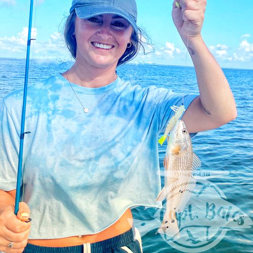 We showed this family from Ohio all the life stages of redfish in one day, from pup pups to slot fish to the adult trophy redfish!