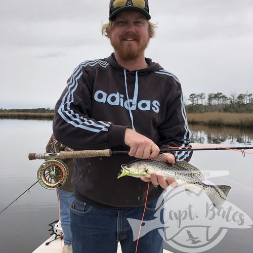 Awesome speckled trout bite on fly rod and ultra lights! So much bait around and the fish with really stacked up thick! Trout fishing is incredible right now and should just get better!