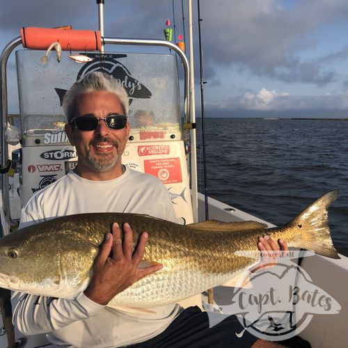 I was fortunate enough to carry a couple of guys from Philly today, that have never been trophy redfish, or red fishing at all for that matter. The wind was up pretty good even before daylight this morning, and had had switched directions after the major storms we had roll in yesterday. I have 4 rules i tell everyone that i take big drum fishing on popping cork and artificial lures. Sometimes we are fishing a general area and any long cast will do, sometimes we are fishing small bait balls and have to make accurate casts to get bit, lately most of what we are doing is targeting specific schools of menhaden and if you don't make your cast count, you will not get bites! My guys today figured that out pretty quick and adjusted! My two favorite things about things about being a fishing guide are teaching someone a technique and then seeing the fruits of their labor when it all comes together.