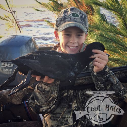 Buddy Showing off a stud black scoter drake!