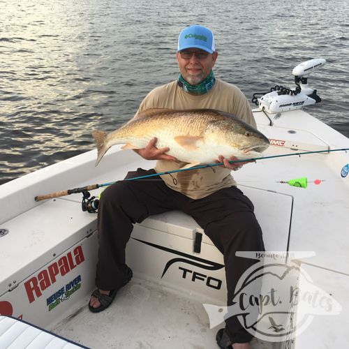 Another personal best for a great client in 2018, trophy drum fishing the lower Neuse river and Pamlico Sound, North Carolina. Popping cork and soft plastics on jig heads are the most effective way to catch these fish!