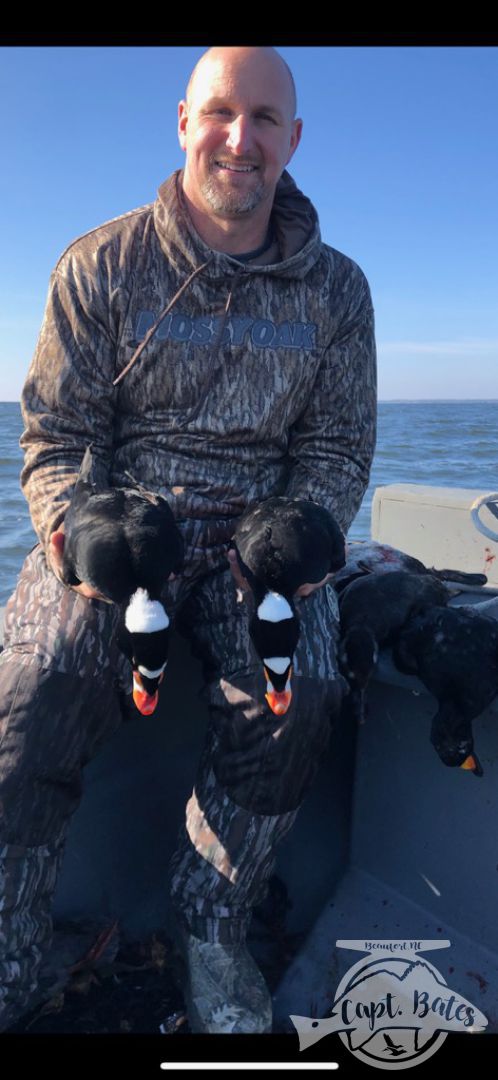 A beautiful morning in the layouts for 3 repeat clients that hunt and fish with me several times a year. first time any of them have been in the layouts and they killed it! Solid limits of sea ducks, plus a bonus, surfs made a good showing today!

Mr Ed, wasn’t too sure about the layout till he got in and seen how comfortable they are! They had so much fun they made the unanimous decision, to do it again tomorrow instead of hunting out the boat blind!  

Check out captainbates.com for availability!
