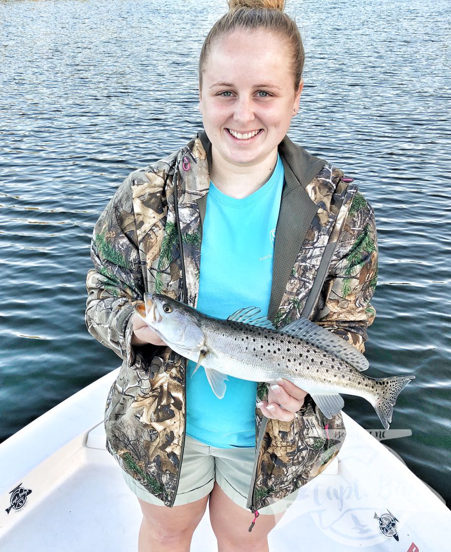 My First honeymoon trip is in the books! And it was a great day trout fishing. I made the call last night not to chase albies on account of weather being to iffy. The trout did not disappoint though. We Started the morning with a great topwater bite, but we won’t talk about the one that got off in the first 5 minutes. Caught a bunch of solid fish and sent them home with their limits. 

More importantly, they just got married and are spending quality time together in the outdoors, I’d say they are off on the right foot! Congratulations Clay and Samantha!!