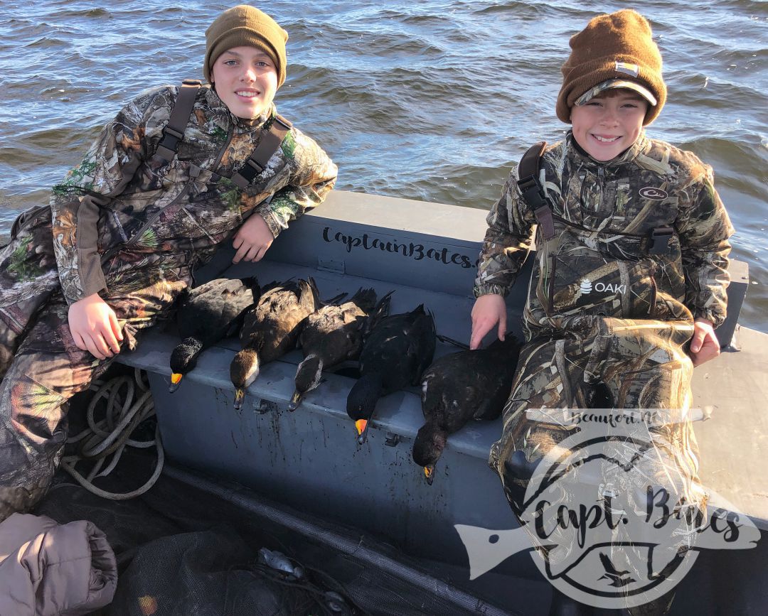Original plans for family/friends hunt, unfortunately fell apart. But made last minute call last night to my old buddy Jason Tucker and as always he was down for a good time. He brought his oldest boy Logan whom I’ve known since he was crapping yellow, but haven’t seen him in a while, for his first seaduck/layout hunt.Evidently he’s a stud wrestler and a heck of a wing shooter! 

What a difference a day and wind shift can make, the birds traded and decoyed like they are supposed to! Fun quick hunt with both the boys getting plenty of trigger time and splashing a few! Thankful for all my friends new and old!

As always the Core Sound Layout Boats and Southern Flyway Outfitters sealed the deal!