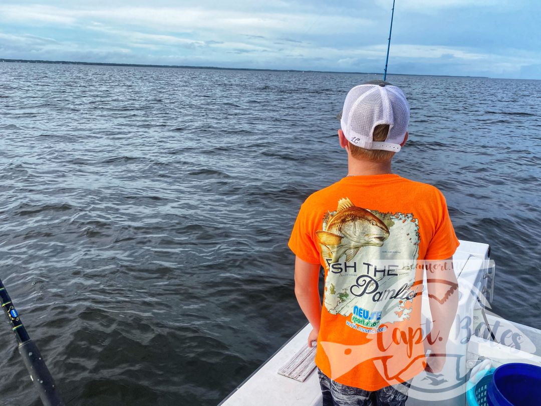 My clients had one pulled hook on an old drum this morning before the lightning cut us short, unfortunately they had to head home and couldn’t hang out and fish this evening after storms passed.
So I decided to take Troy and Declan bait fishing.

Troy marches to the beat of his own drum, he’s not going to do something that he doesnt wanna do or just because someone else does it or wants him to. But he has found that he really likes to bait fish on the ocean, and shark fish he’s been wanting to old drum fish with the bait. I explained to both the boys the work involved they both worked hard and had a blast. 

It was great to hear the conversations between two boys that we are still trying to get fired up about the outdoors. Shotguns, duck hunting, fishing rods, oyster toads, sharks, chicken eggs...were just some of the topics. Can’t wait to take em again! Maybe the Goat Jay Boone will be able to make it next time!