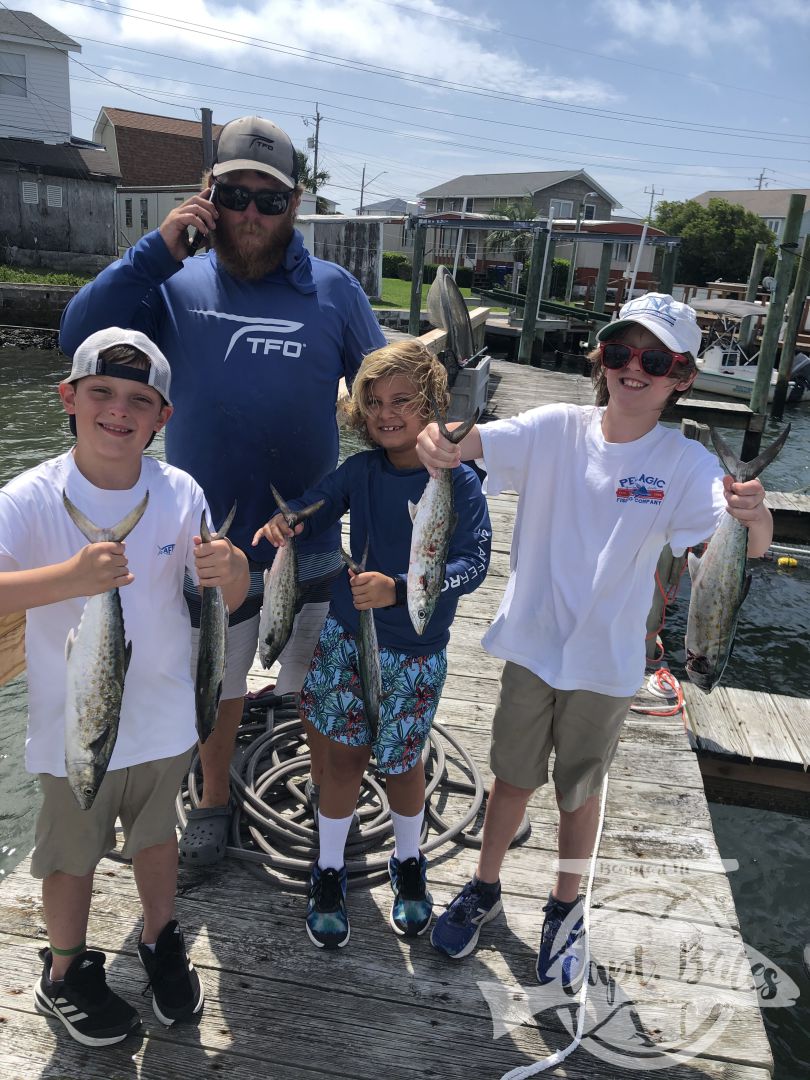 Had three young men and their dads this morning catching Spanish, flounders, bluefish and the fish they nicknamed “Loser fish”(lizard fish) 