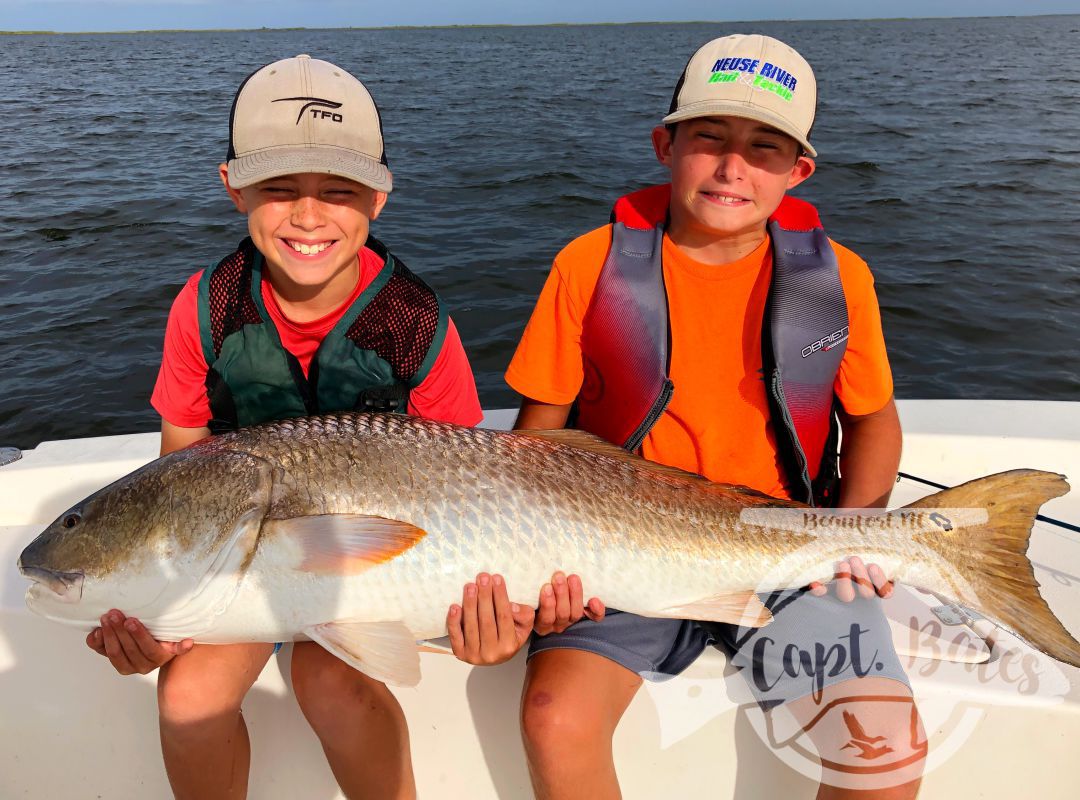 Had a great couple hours this afternoon  with my Son Buddy, and his best friend Corbett! Corbett did an excellent job hooking and fighting these Neuse River buffalo reds! Was super proud of the way Buddy helped him, untangling lines, giving instruction, netting the fish, and encouraging his friend! I think he’s starting to feel the enjoyment from helping others catch their fish of a lifetime!