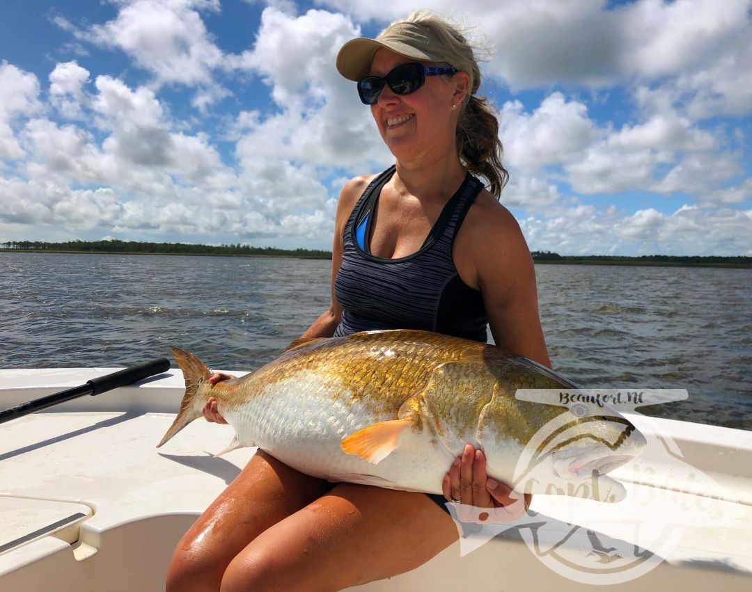 What an awesome couple I had the pleasure of having on the boat today! Mr Harvey has been fishing all over the country, and has been wanting a citation red drum for a long time. He also really wanted to hit that 50” mark, well he did both today! Him and Mrs. Tina are trying to spend more time together, and experience different things. Well, they got to experience about the best of what the Neuse River has to offer! Mrs. Tina went from admitting she didn’t have much experience fishing, to casting and hooking trophy fish like a pro, she ended up landing several all on her own. Seeing them learn what we’re looking for and how to properly work the artificial bait on the TFO Rods was great, congrats guys! Look forward to sharing the boat with y’all again. 