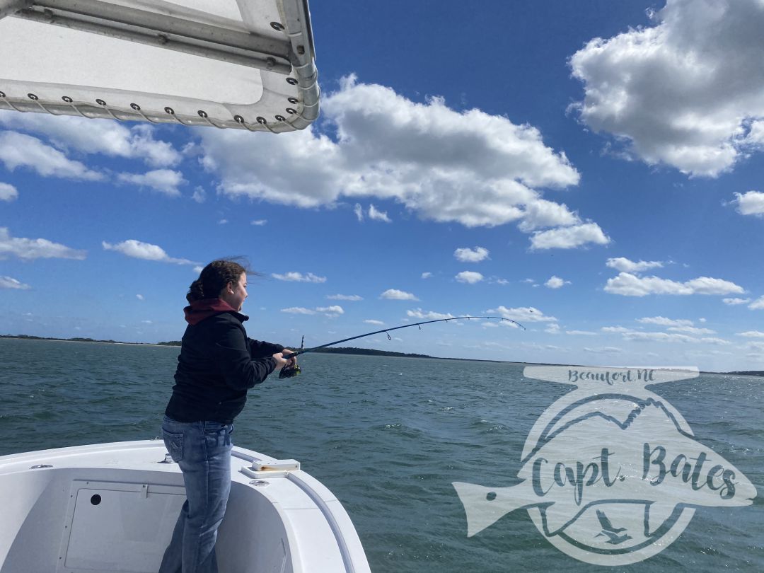 Fish in the front, party in the back! The mullet was flowing like wine in a stiff NE breeze today! It wasn’t easy for us but made a few of our opportunities count on #albies Dalton and Jessie kept good attitudes and got to see some exciting feeds!