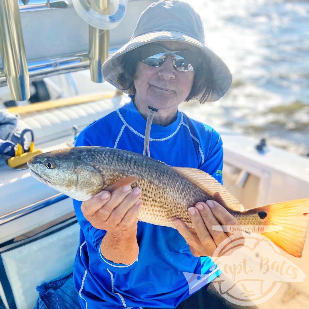 Not as hot as a morning as we’d have liked but always a pleasant trip with Mr Jim and his wife. Some just under slot redfish and a nice trout make for fun times on a little cooler breezy day.