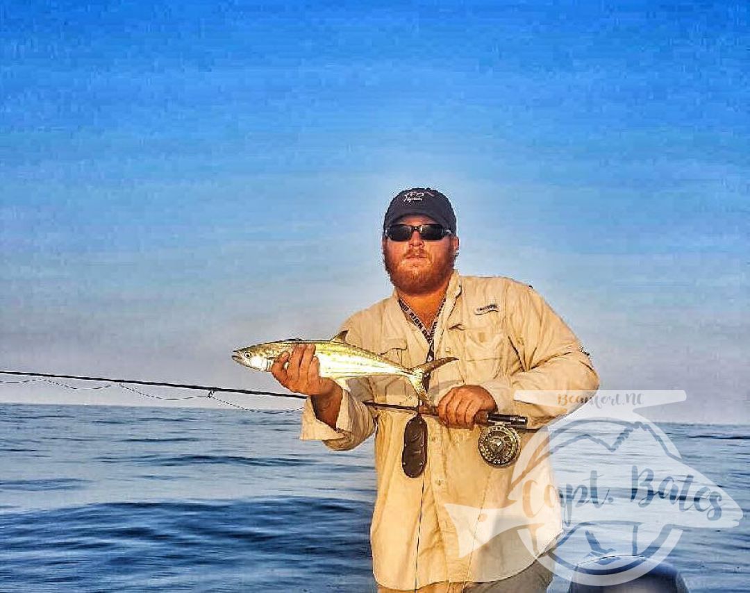 Cape Lookout Spanish mackerel on the fly on a slick cam day!