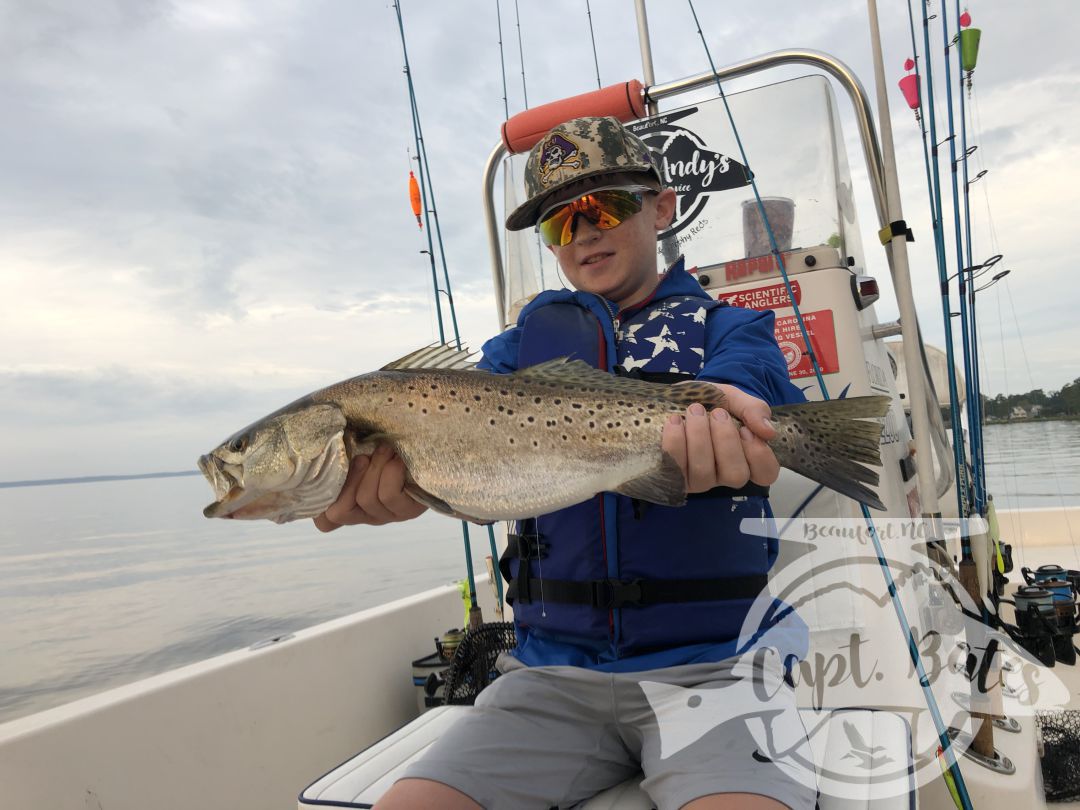 Great day fishing with this crowd today! Dad and the oldest have duck hunted with me in the past, momma and the youngest joined us for some inshore fun! The fish cooperated with one stud caught by Lucas on topwater, I taught him how to walk the dog and he reaped the reward! We decided to mainly trout fish instead of big drum fishing to keep the youngins interested, we caught speckled trout, puppy drum, and flounder!