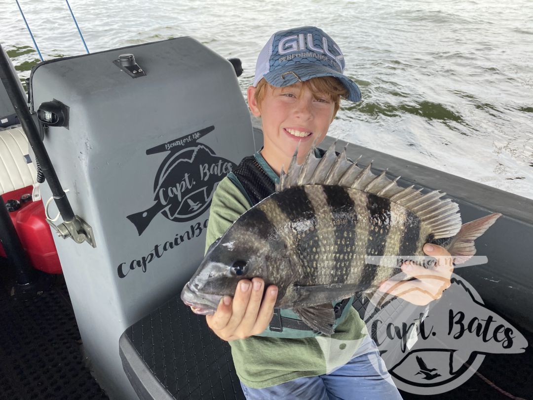 Took Buddy out for some bridge fishing on a windy day, it paid off with some nice sheepheads!