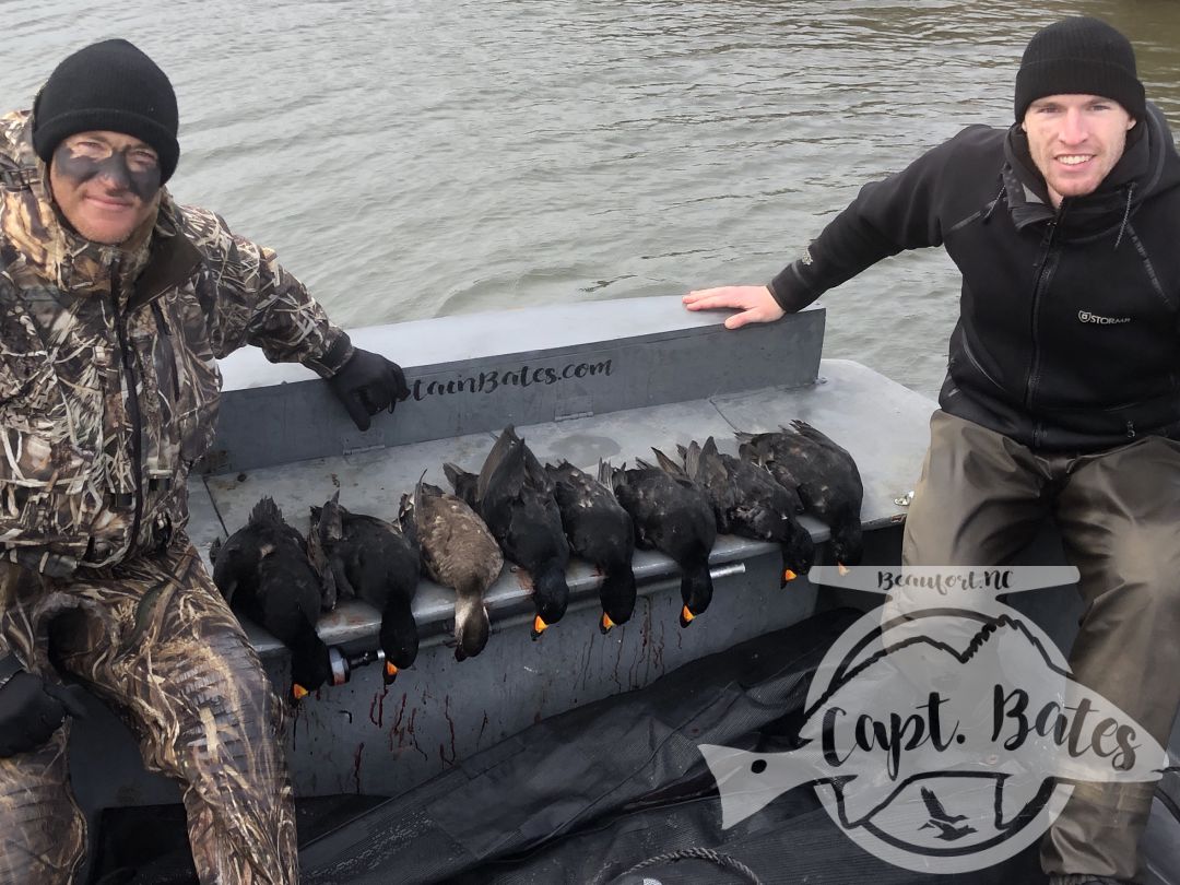 I am fortunate to put a lot of hunters on their first sea ducks, but not to many guys on their first ever duck! I got to do both today! First duck(limit) was sea ducks out of the layout for one guy, how awesome is that? Not to many hunters can claim that feat!