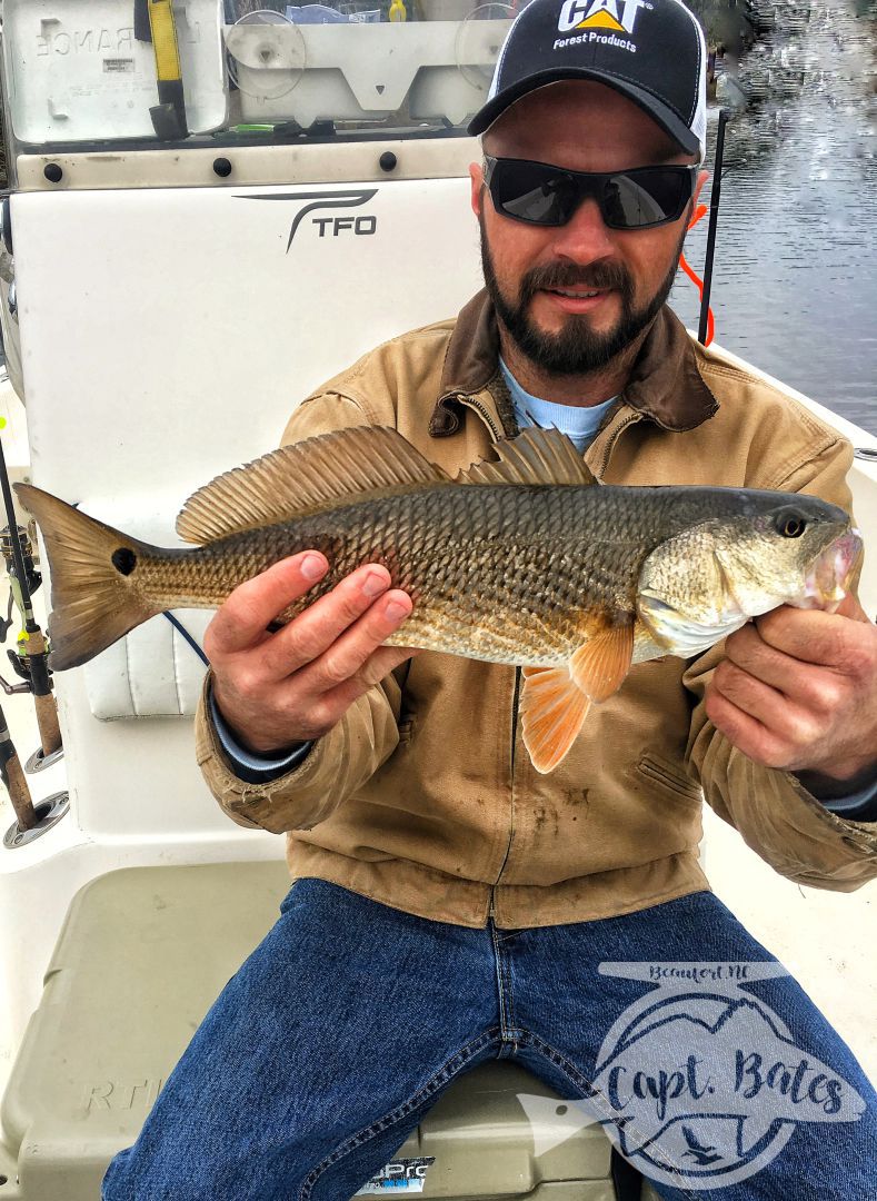 Hotrod with a just under slot winter time puppy drum, slow fishing light jigs for specks.