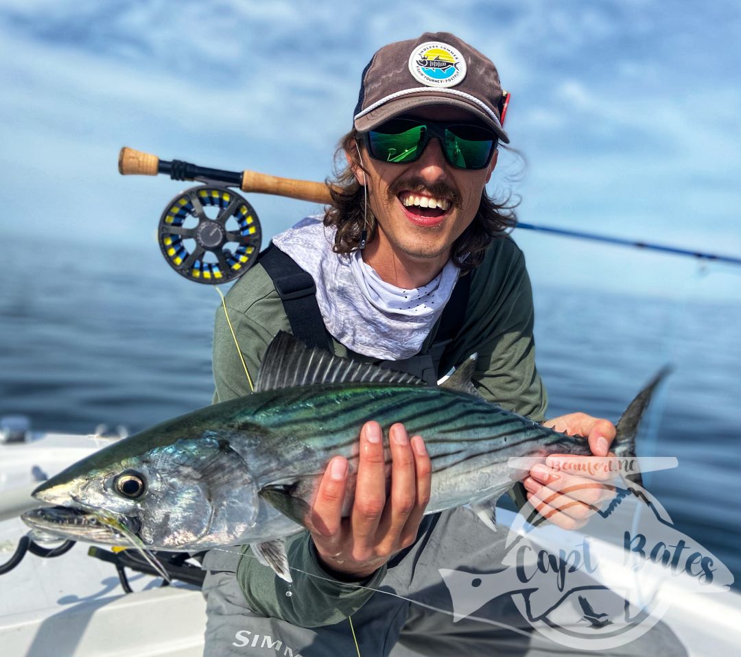 Had a great time showing a fly guy from the Adirondacks some new species and what NC has to offer! Started out slow early but stayed the course and got on a pretty decent Atlantic Bonito sight casting bite. After a handful of good fly eats my man was finally able to check that one off his list. We played with them for a while before deciding to take a ride.

I laid out a few options for him and he said “I just want something that pulls hard” so off to the trawlers we went! He was stoked just to witness the mayhem, after a few nasty eats it was time for battle! 
 
Stopped on the way in and played with some blitzing blues on poppers!

Perfect April day in our neck of the woods!