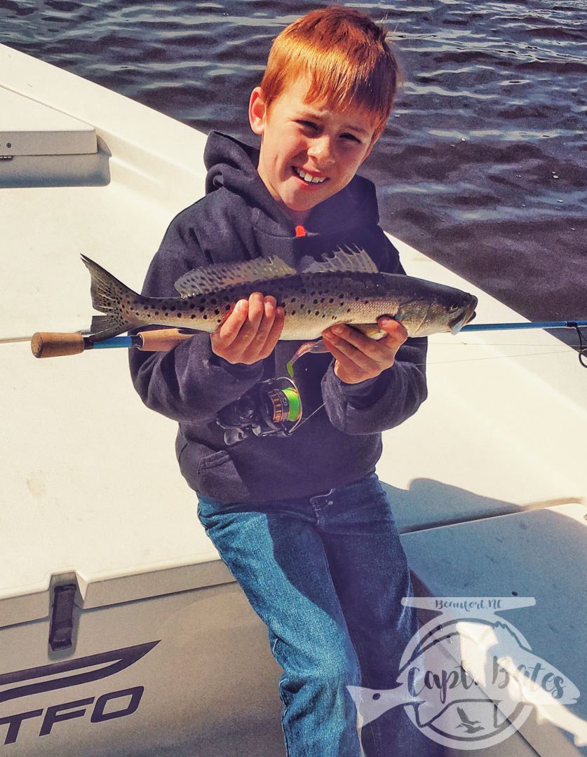 Cold months and fishing slow bring healthy speckled trout to the boat!