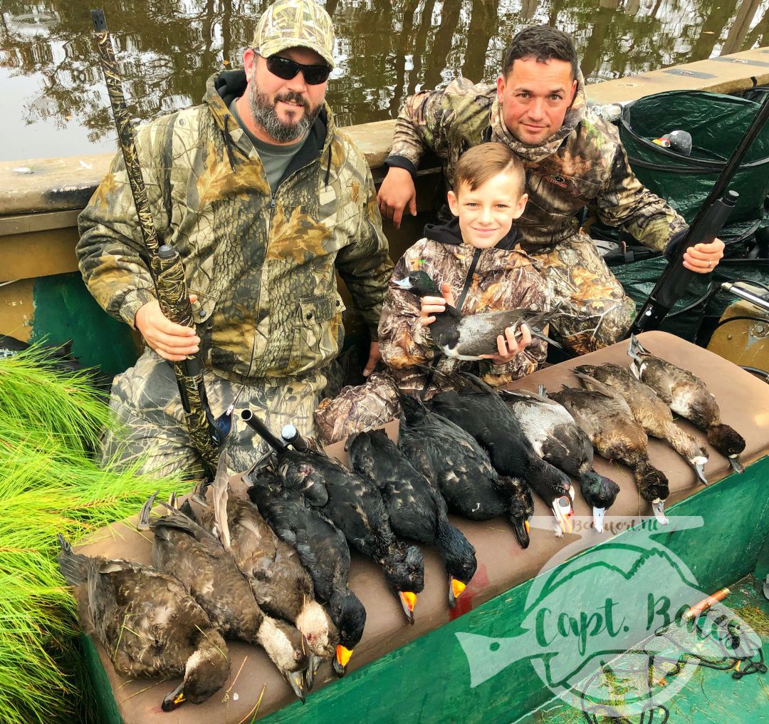 Mixed bag for two of these guys first ever duck hunt!