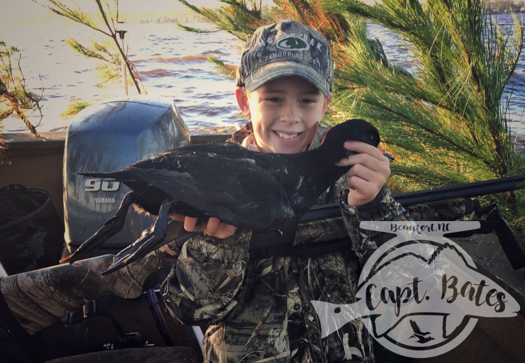 Buddy Showing off a stud black scoter drake!