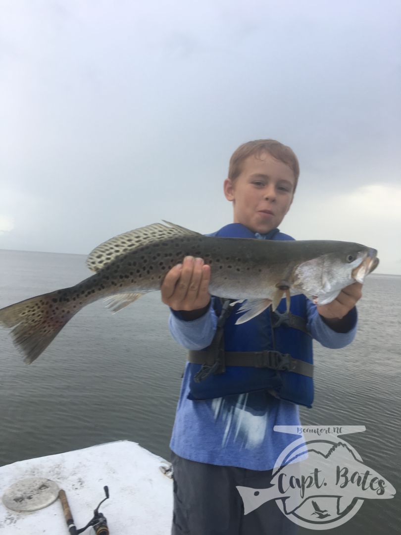 Buddys Topwater 25" release citation speckled trout! not bad for an 8 year old!