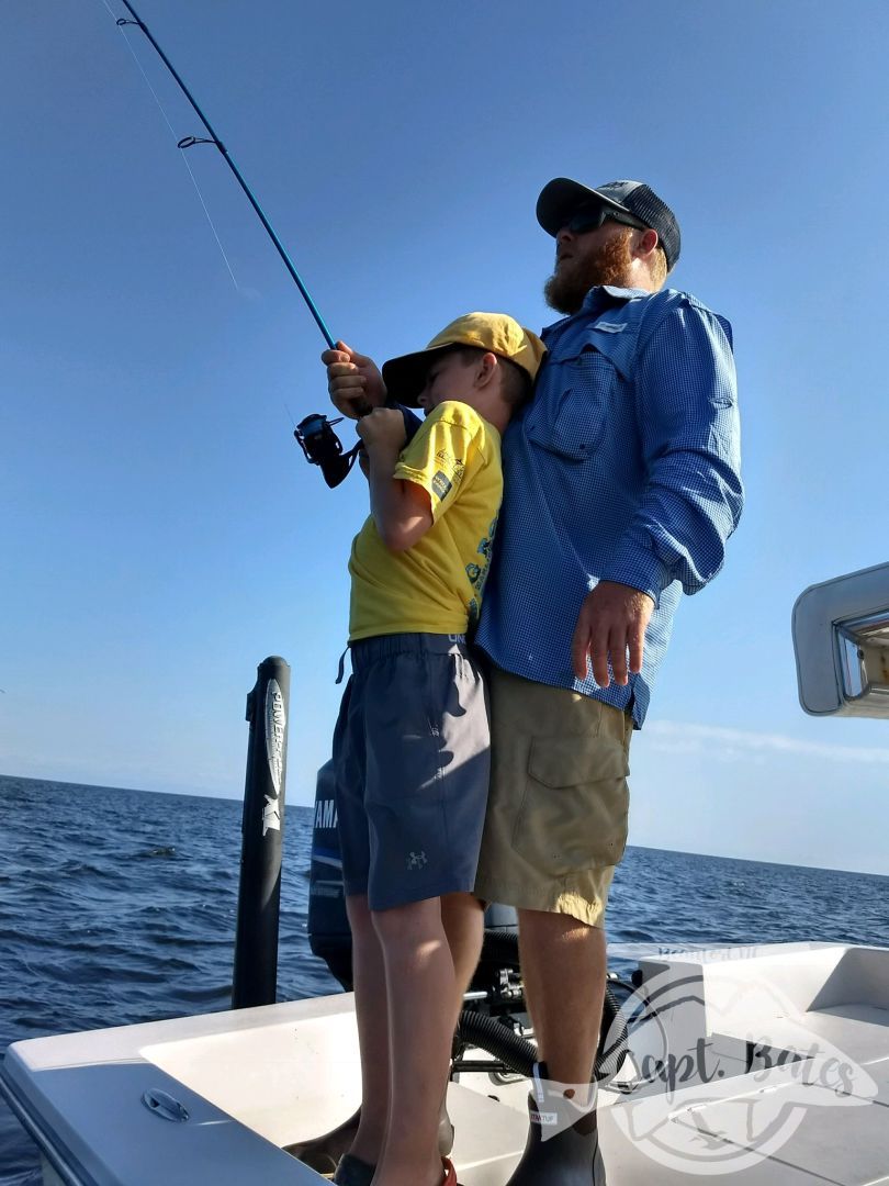 Buddy hooked up on a Neuse river monster red drum! 2018