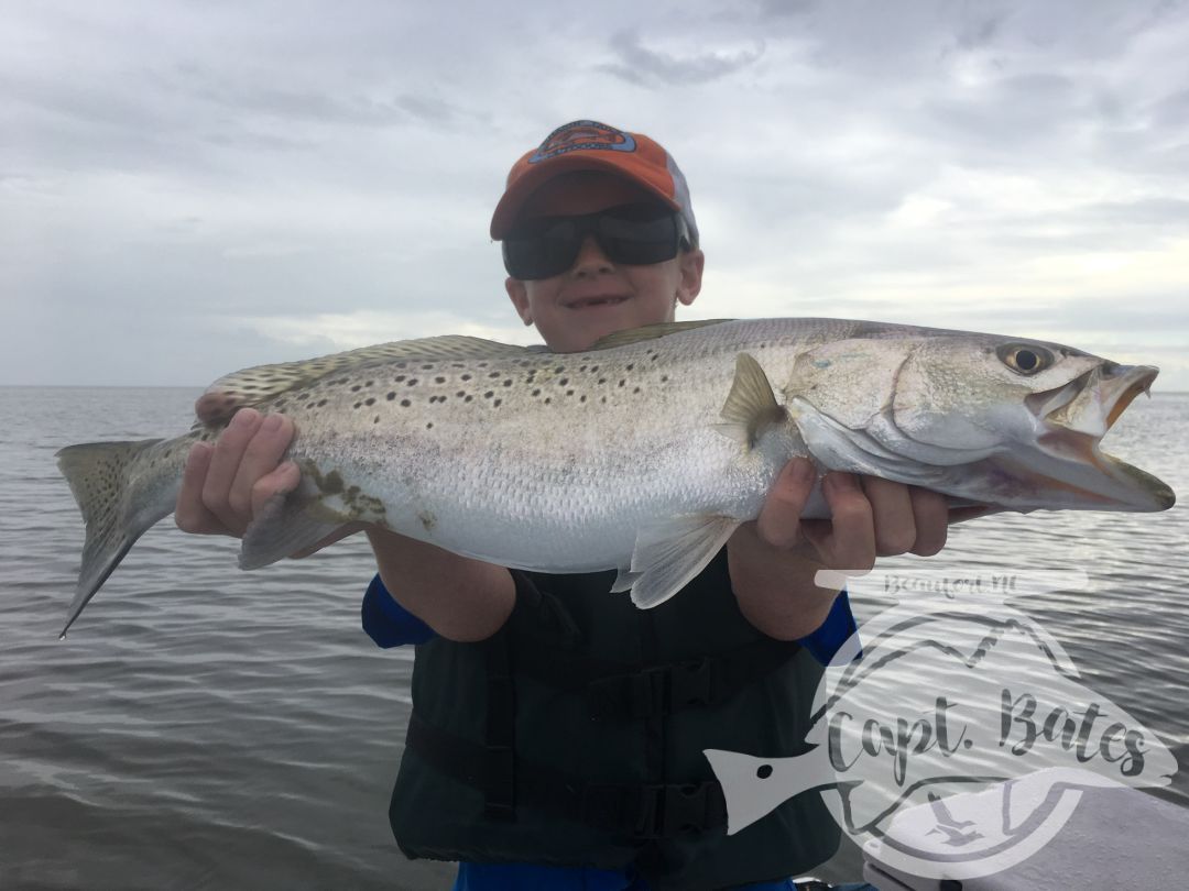 Troy with a Monster topwater, release citation speckled trout!